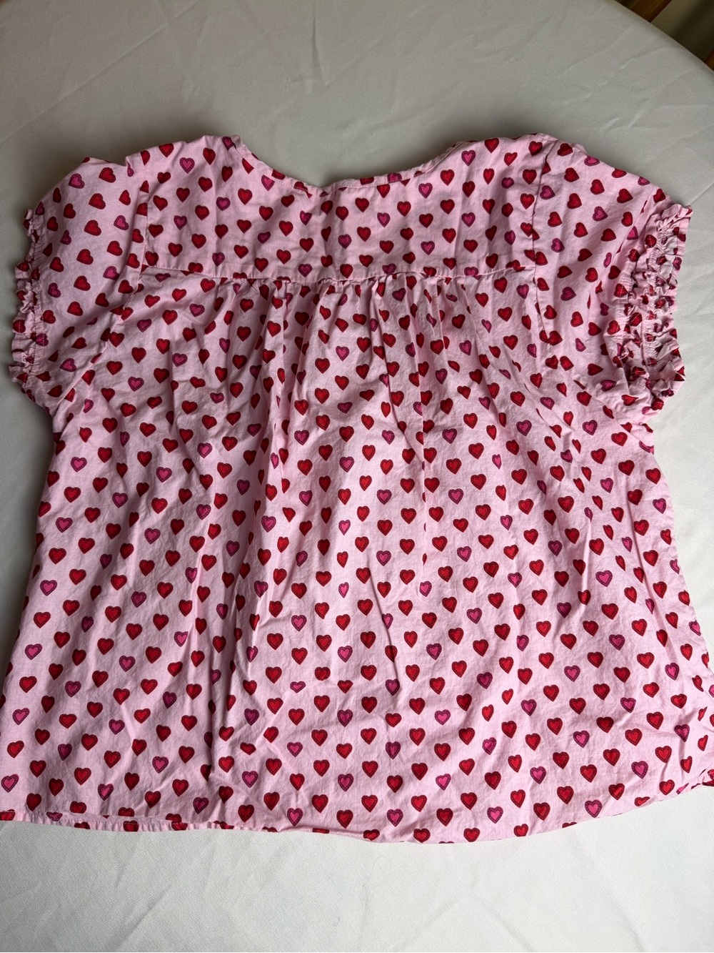 Printfresh Mini Candy Hearts Pintuck Short Set Pink and Red Mini Heart L - Picture 4 of 15